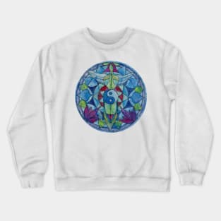 Free-hand Tao mandala angel Crewneck Sweatshirt